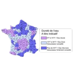 Carte dureté de l'eau en france