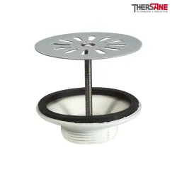 Bonde plastique grille plate pour évier en grès