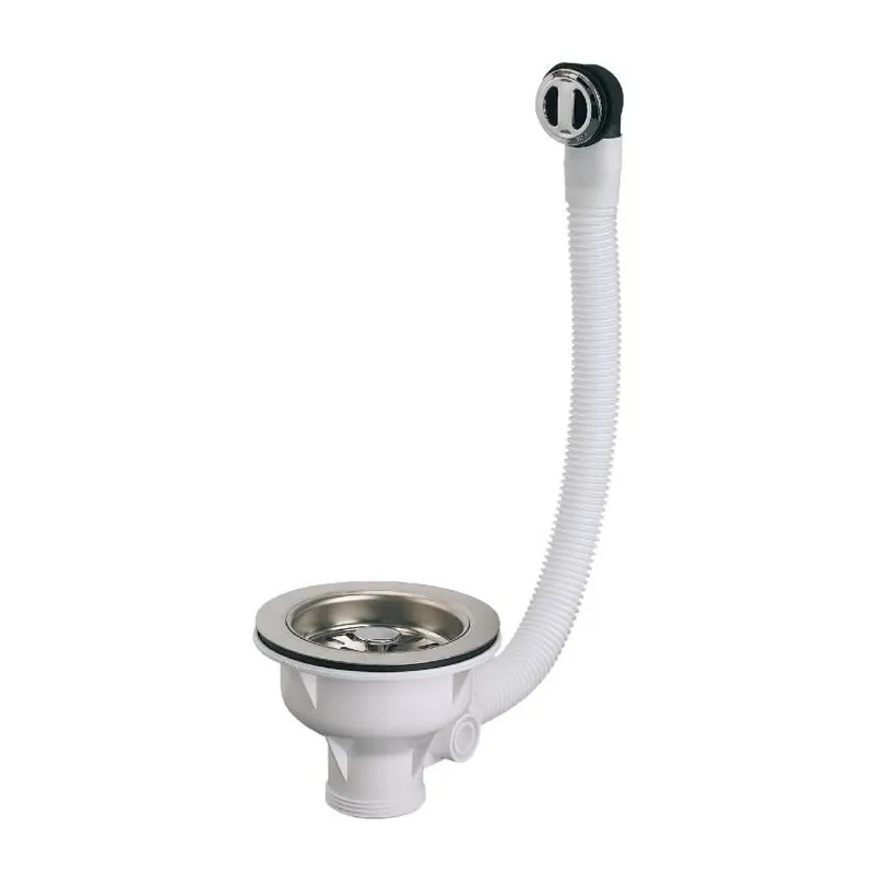 Bonde panier inox 1 cuve avec trop plein plateau inox