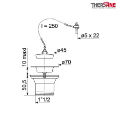  Dimensions Bonde plastique à bouchon