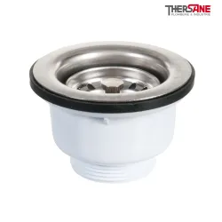 Bonde panier sans trop plein plateau chromé diamètre 84mm