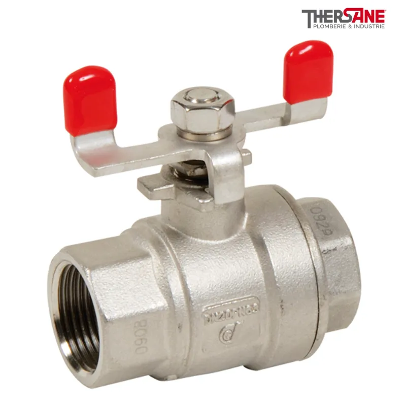 Robinet à tournant sphérique RBS 2 pièces inox ASTM A351 CF8M papillon