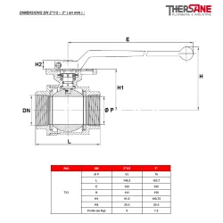 DIMENSIONS DN  2"1/2 - 3" (mm) 733