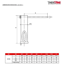 DIMENSIONS REHAUSSE. ( en mm )796-7961-797-798