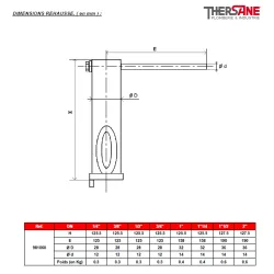 Dimensions Rehausse ACIER INOX 304