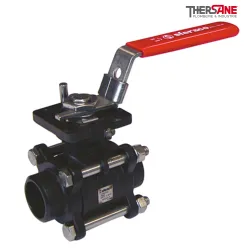 Robinet à tournant sphérique RBS 3 pièces avec platine ISO acier ASTM A216 WCB