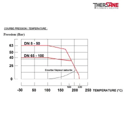 Robinet à tournant sphérique RBS 3 pièces COURBE PRESSION-TEMPERATURE 747-748-749