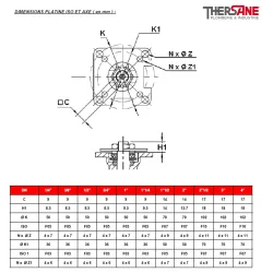DIMENSIONS PLATINE ISO ET AXE ( en mm ) 747-748-749 ( en mm )