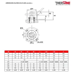 RBS DIMENSIONS PLATINE ISO ET AXE ( en mm ) 703