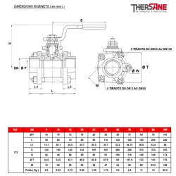 DIMENSIONS ROBINETS ( en mm ) 712 713