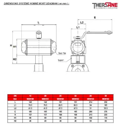 DIMENSIONS SYSTEME HOMME MORT DEADMAN ( en mm )