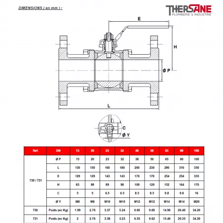Robinet Tournant Sph rique RBS 3 Pi ces Brides Acier ASTM A216 WCB