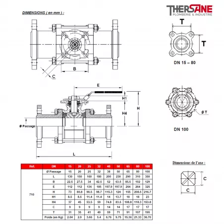 Robinet Tournant Sph rique RBS 3 Pi ces Brides Acier ASTM A216 WCB