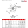 RBS 3 pièces à brides acier ASTM A216 WCB PN 40 avec platine ISO DIMENSIONS PLATINE ISO ET AXE ( en mm ) 710 711