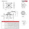 RBS 3 pièces à brides acier inox ASTM A351 CF8M PN 40 avec platine ISO DIMENSIONS ( en mm ) 711