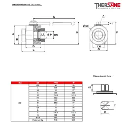 RBS haute pression acier galvanisé DIMENSIONS DN 1/2" - 2" 799