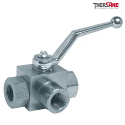 Robinet à tournant sphérique RBS 3 voies haute pression taraudé