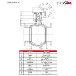 RBS 2 pièces à brides acier ASTM A216 WCB PN 16/40 NOMENCLATURE DN 300 762