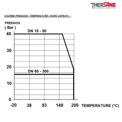 RBS 2 pièces à brides acier inox ASTM A351 CF8M COURBE PRESSION-TEMPERATURE ( HORS VAPEUR ) 763