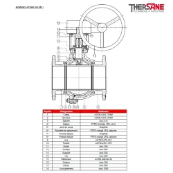 RBS 2 pièces à brides acier inox ASTM A351 CF8M NOMENCLATURE DN 250 763