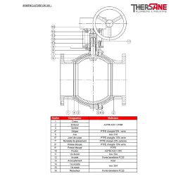 RBS 2 pièces à brides acier inox ASTM A351 CF8M NOMENCLATURE DN 300 763