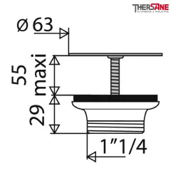 Dimension Bonde plastique à grille Ø63mm