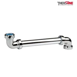 Tubulure chromée gain de place sous lavabo