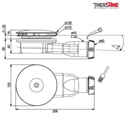 Dimension Bonde de douche ronde extra plate