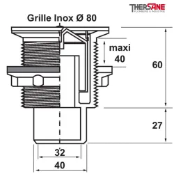 Dimension Bonde siphoïde PVC droite