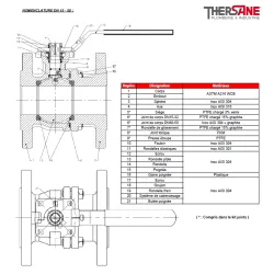 RBS 2 pièces à brides acier ASTM A216 WCB PN 16/40 NOMENCLATURE DN 15 - 50 764