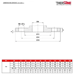 RBS 2 pièces à brides acier ASTM A216 WCB PN 16/40 DIMENSIONS BRIDES ( en mm ) 764