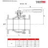 RBS 2 pièces à brides acier ASTM A216 WCB PN 16/40 DIMENSIONS DN 125 - 150 ( en mm ) 764