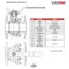 RBS 2 pièces à brides acier ASTM A216 WCB ISO PN20 ANSI 150 NOMENCLATURE DN 65 - 100 793