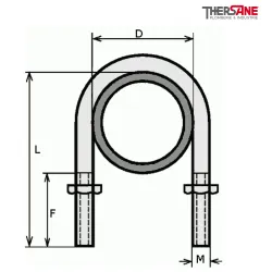 Plan Étrier pour tube ISO avec 2 écrous