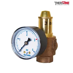 Soupape bronze avec manomètre monté FF 1/2" type GM