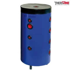 Ballon tampon sur pieds 4 piquages par côté avec jaquette skaï pour chauffage et climatisation