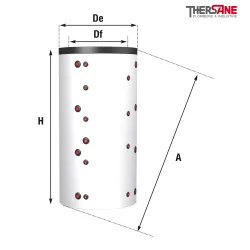 Schéma 2 ballons stockeurs chauffage gamme plus avec échangeur tubulaire