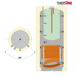 Schéma 1 ballon stockeur avec bain marie et échangeur acier