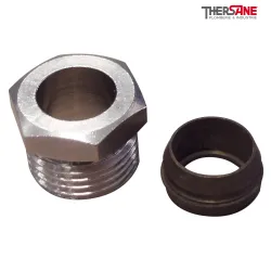 Raccord chromé avec cône laiton pour montage sur tube cuivre