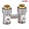 Vannes droites doubles bitube EUROCÔNE en H pour radiateur à robinetterie intégrée  1/2" et 3/4"