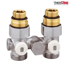 Vannes droites doubles monotube en H pour radiateur à robinetterie intégrée  1/2" et 3/4"