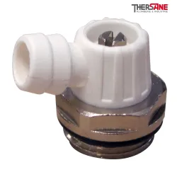 Robinet de vidange laiton nickelé pour radiateur acier à bec orientable mâle 1/2"