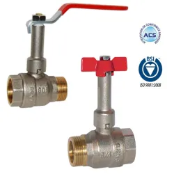 Male-to-female brass ball valve with extension