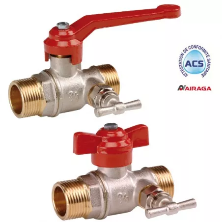 ACS-certified brass ball valve with male-to-male connections