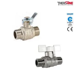 Vanne à sphère laiton titré CW617N dégraissée mâle - mâle