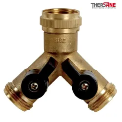 Raccord d'arrosage en Y avec robinet d'arrêt mâle - femelle