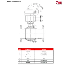 RBS 2 pièces à brides PN16/40 NOMENCLATURE REDUCTEUR 752