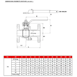RBS 2 pièces à brides PN16/40 DIMENSIONS ROBINETS DN15-200 752 