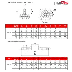 RBS 2 pièces à brides CLASS 150 PN20 ACIER INOX ASTM A351 CF8M DIMENSIONS PLATINE ISO ET AXE ( en mm ) 757