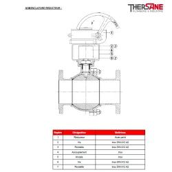 RBS 2 pièces à brides CLASS 300 PN50 ACIER ASTM A216 WCB NOMENCLATURE REDUCTEUR 768